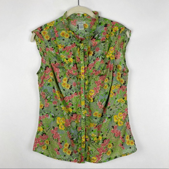 Anthropologie Tops - Anthropologie Odille Floral Ruffle Button Down Top